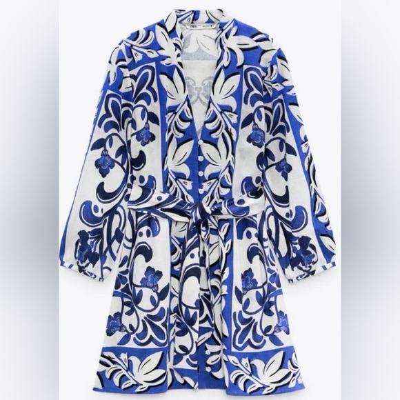 Zara Linen Style Shirt Dress - Picture 3 of 7